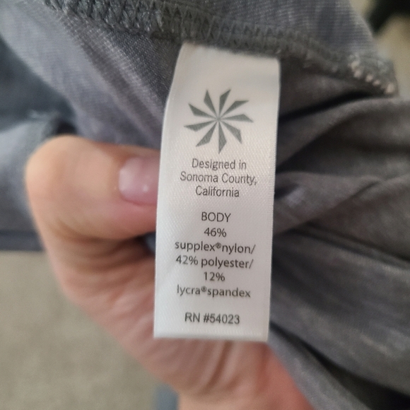 Athleta Chaturanga Striped Mesh Side Athletic Leggings - Picture 6 of 6